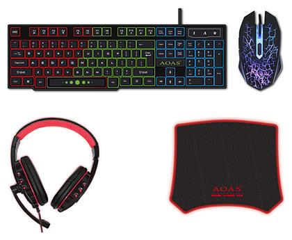 AS-1088 Σετ Gaming Πληκτρολόγιο με RGB φωτισμό & Ποντίκι (Αγγλικό US) από το Filinda