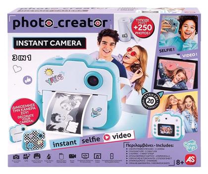 AS Photo Creator Instant Compact Φωτογραφική Μηχανή 12MP με Οθόνη 2.4'' Θερμικής Εκτύπωσης Λευκή