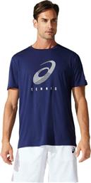 ASICS Court M Spiral Αθλητικό Ανδρικό T-shirt Navy Μπλε με Λογότυπο από το SportsFactory