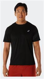 ASICS Icon Αθλητικό Ανδρικό T-shirt Μαύρο με Λογότυπο