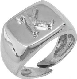 Ασημένιο σεβαλιέ δαχτυλίδι 925 με μονόγραμμα ''Κ'' 038113 038113 Ασήμι από το Kosmima24