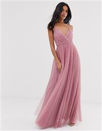 ASOS DESIGN cami pleated tulle maxi dress in rose-Pink από το Asos