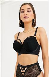 ASOS DESIGN Fuller Bust Masako strappy underwire bra-Black από το Asos