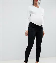 ASOS DESIGN Maternity high rise ridley 'skinny' jeans in clean black with under the bump waistband από το Asos