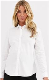 ASOS DESIGN Maternity long sleeve fitted shirt in stretch cotton in white από το Asos