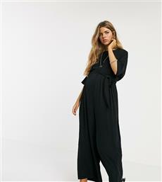 ASOS DESIGN maternity lounge tie waist jumpsuit in black από το Asos