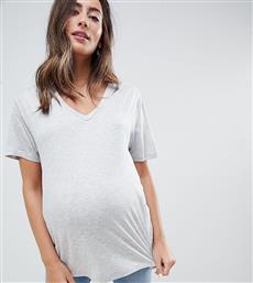 ASOS DESIGN Maternity nursing v-neck t-shirt in grey marl από το Asos