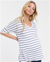 ASOS DESIGN Maternity nursing v neck t-shirt in stripe-Multi από το Asos