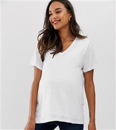 ASOS DESIGN Maternity nursing v-neck t-shirt in white από το Asos
