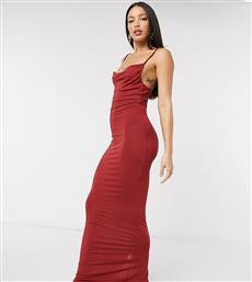 ASOS DESIGN Tall cami cowl maxi dress in oxblood-Red από το Asos