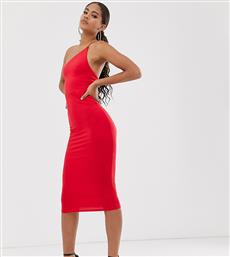 ASOS DESIGN Tall Exclusive going out one shoulder bodycon midi dress in red από το Asos