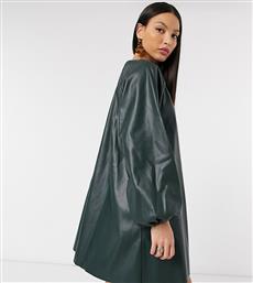 ASOS DESIGN Tall leather look swing mini dress in forest green από το Asos