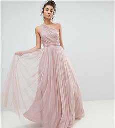 ASOS TALL PREMIUM Tulle One Shoulder Maxi Dress-Pink από το Asos
