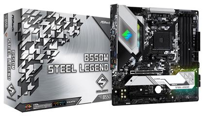 ASRock B550m Steel Legend Motherboard Micro ATX με AMD AM4 Socket