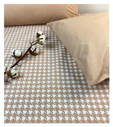 Astron Italy Σετ Υπέρδιπλο 4τμχ 245x265εκ. Pied De Poule Beige