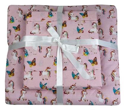 Astron Italy Σετ Παιδικό Κουβερλί Μονό με Μαξιλαροθήκη Ροζ 160x240εκ.