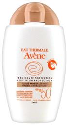 Avene Eau Thermale Fluide Mineral Teinte Αδιάβροχη Αντηλιακή Κρέμα Προσώπου SPF50 με Χρώμα 40ml