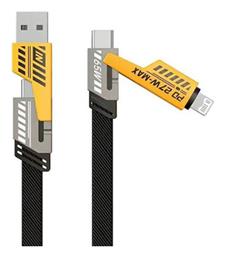 Awei Braided USB to Type-C / Lightning Cable 2.4A Μαύρο 1m (CL-226)