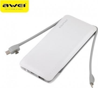 Awei P51K Power Bank 10000mAh με Θύρα USB-A Λευκό από το Electronicplus