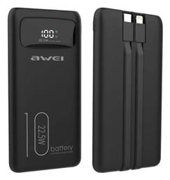 Awei Power Bank 10000mAh 22.5W Μαύρο