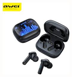 Awei T53 In-ear Bluetooth Handsfree Ακουστικά με Θήκη Φόρτισης Μαύρα