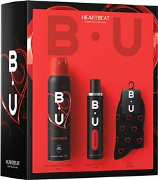 B.U. Heartbeat Eau De Toilette 50ml, Deodorant Spray 150ml & Gift Socks από το Attica The Department Store