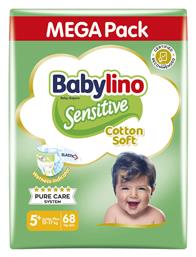 Babylino Πάνες με Αυτοκόλλητο Sensitive With Chamomile No. 5+ για 13-27kg 68τμχ