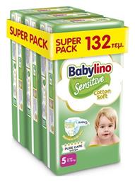 Babylino Πάνες με Αυτοκόλλητο Cotton Soft Sensitive No. 5 για 11-16kg 132τμχ