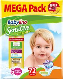 Babylino Sensitive With Chamomile Πάνες με Αυτοκόλλητο No. 5 για 11-25kg 72τμχΚωδικός: 11032580