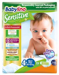 Babylino Sensitive With Chamomile Πάνες με Αυτοκόλλητο No. 4+ για 10-15kg 19τμχ Κωδικός: 35424999 από το Pharm24