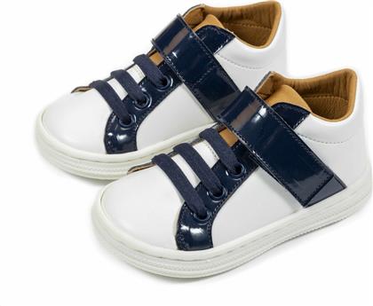 Babywalker Sneaker Δερμάτινο Λευκό-Μπλέ από το Ladopano
