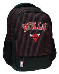 Back Me Up NBA Chicago Bulls Τσάντα Πλάτης Γυμνασίου - Λυκείου Μαύρη 30lt 338-27031