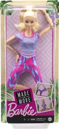 Barbie Made to Move Κούκλα Blonde Purple Dye Pants για 3+ Ετών