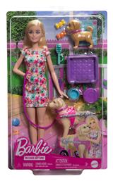 Barbie You Can Be Anything Κούκλα Puppies and Pet Wheelchair για 3+ Ετών από το BlablaToys