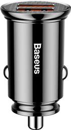 Baseus Φορτιστής Αυτοκινήτου Μαύρος Συνολικής Έντασης 5A Γρήγορης Φόρτισης με Θύρες: 2xUSB από το e-shop