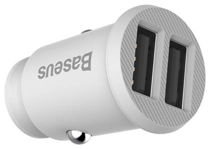 Baseus Grain Φορτιστής Αυτοκινήτου με Θύρες 2xUSB-A