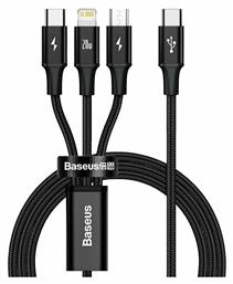 Baseus Rapid Series Braided USB to Lightning / Type-C / micro USB Cable 3A Μαύρο 1.5m (CAMLT-SC01) από το e-shop