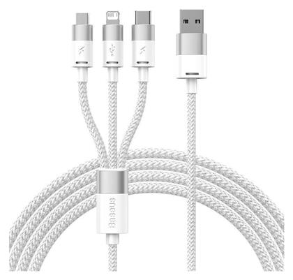 Baseus Starspeed Braided USB to Lightning / Type-C / micro USB Cable 3.5A Λευκό 1.2m