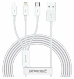 Baseus Superior Series Regular USB to Lightning / Type-C / micro USB Cable 3.5A Λευκό 1.5m (CAMLTYS-02)