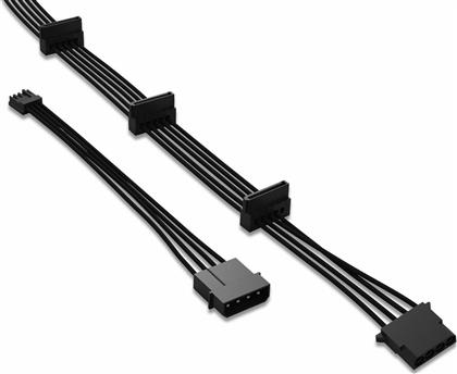 Be Quiet 3x 15-Pin Sata male - 4-Pin Molex female Cable 0.6m Μαύρο (BC050) από το e-shop