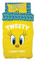 Beauty Home Art 6191 Tweety Σετ Παιδική Παπλωματοθήκη Μονή με Μαξιλαροθήκη Βαμβακερή Κίτρινο 165x250εκ.
