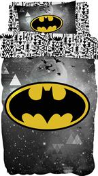 Beauty Home Batman Σετ Σεντόνια Μονά Βαμβακερά σε Γκρι Χρώμα 165x250cm 3τμχ
