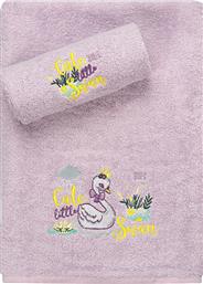 Beauty Home Cute Little Swan Σετ Βρεφικές Πετσέτες Μωβ 2τμχ