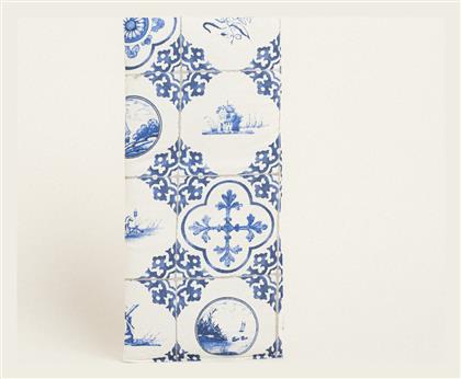 Beauty Home Διακοσμητικο Λαμπαδας Μπλε Πλακακια 35 X 22 Cm