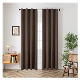 Beauty Home Κουρτίνα με Τρουκς 8445 Καφέ 140x270εκ.
