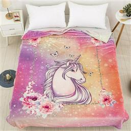 Beauty Home Κουβέρτα Βελουτέ Unicorn 160x220cm Πολύχρωμη από το MyCasa