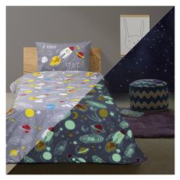 Beauty Home Σετ Σεντόνια Μονά από Βαμβάκι & Πολυεστέρα Scope Art Grey 170x240cm