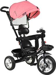 Bebe Stars Παιδικό Τρίκυκλο Ποδήλατο με Αποθηκευτικό Χώρο, Χειρολαβή Γονέα & Σκίαστρο Forza για 9+ Μηνών Ροζ