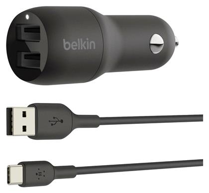 Belkin Dual Car Charger 24W & 1m Type-C Cable