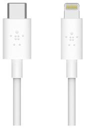 Belkin Regular USB 2.0 Cable USB-C male - Lightning Λευκό 1.2m (Boost Charge)